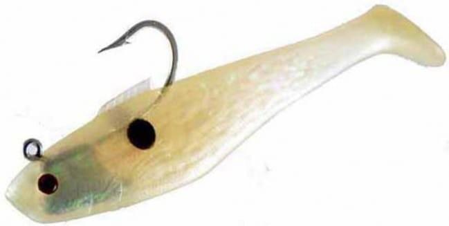 Tsunami Swim Shad (with Heavy Duty Hook) Pearl Spot / 7"